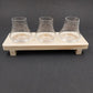 True Spirit Whiskey Tasting Flight Kit 3 Liquor Glasses 5 oz Wooden Tray Footed