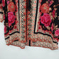Angie Boho Floral Tunic Top Womens Medium Black Pink Rose