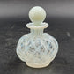 Fenton Glass Perfume Bottle White French Opalescent Lattice Optic Squat 4.25"