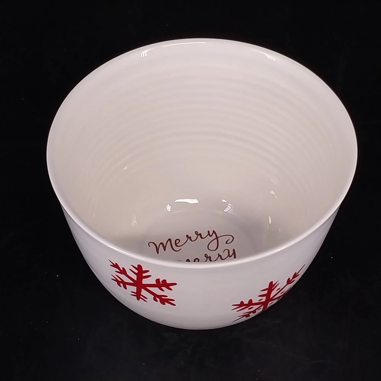 Hallmark Snowflake Mixing Bowl Merry Christmas Ceramic Bowl