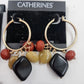 Catherines Earrings Lot 4 Pair Gold Tone Blue Black Beaded Dangle Vintage