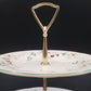 Pfaltzgraff Winterberry Pattern Two Tier Serving Tray 10.5" Stoneware USA