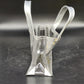 Mary Kay Clear Mini Tote Bag Silver Stripe Vinyl PVC Cosmetic Gift Bag 8"