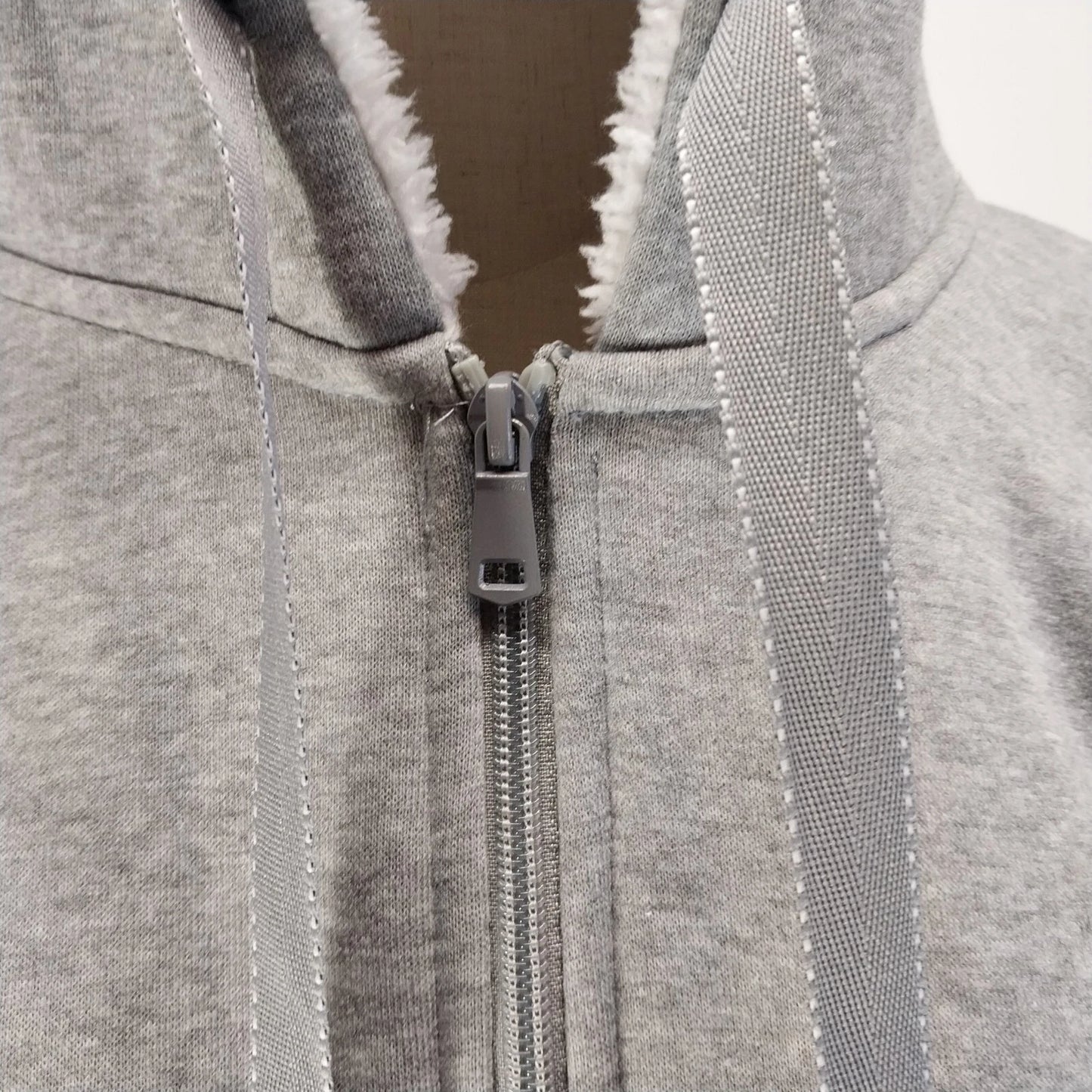 AQ Sport Gray Hooded Zipper Jacket Sweatshirt Size M Long Sleeve Ribbed Cuffs