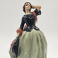 Chalkware Lady in Tex-Mex 19th Century Attire Black Top Green Skirt VTG
