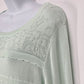 Elle Pastel Mint Green Sweater Size Large 3/4 Sleeve Cotton Rayon Pullover NWT