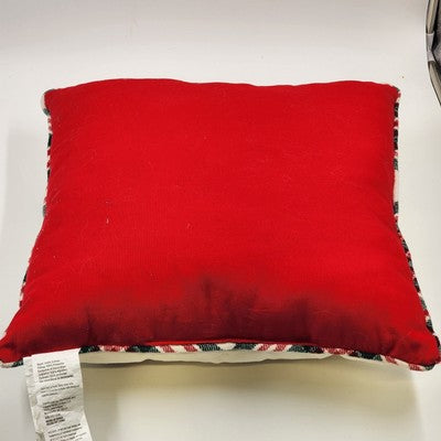 White & Red Cardinal and Holly Occasional Pillow by Holiday Living 18"x18" China