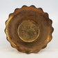 Brass Pedestal Bowl Scalloped Crown Rim 8" Monteith Style India Vintage Patina
