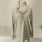 Relativity LG Sweatshirt Grey Cowl Neck Lightweight Drawstring Roll Up Sleeves