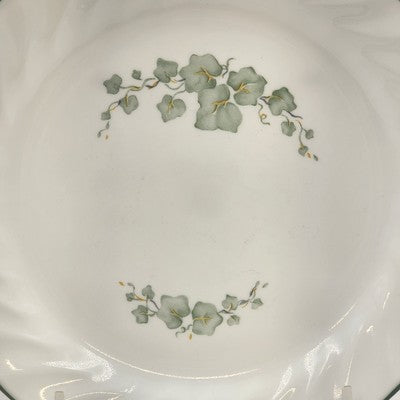 Corelle Callaway Floral Green Ivy Salad Plate Corning Ware Swirl Edge 7.25" USA