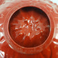 Poinsettia Flower Serving Bowl Dish 13" Vintage 70s Christmas Red Green Ceramic