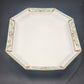 Tirschenreuth Bavaria Octagon Serve Platter Blue Border Enamel Flowers Gold Trim