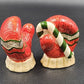 Set of 2 Christmas Salt & Pepper Shakers Red Mittens Ceramic 3.75"