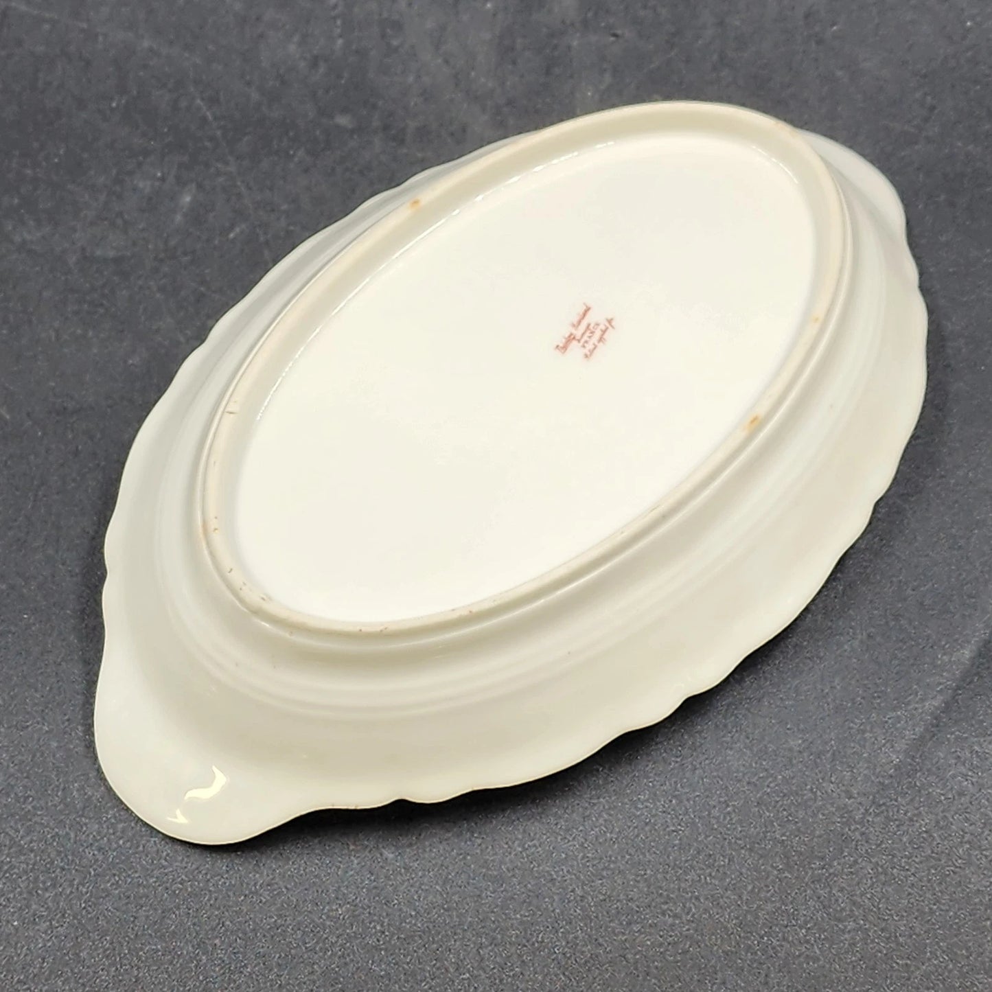 Limoges Ardennes Relish Dish 9.25" Pink Roses Gold Trim Theodore Haviland France