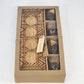 Floor 9 Whiskey Tasting Flight Set Wood Tray 4 Glasses Gold Rim Barware