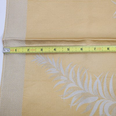 Gold & Beige Damask Brocade Leaf Reversible Table Runner – 24″ × 17″ - Formal Dining