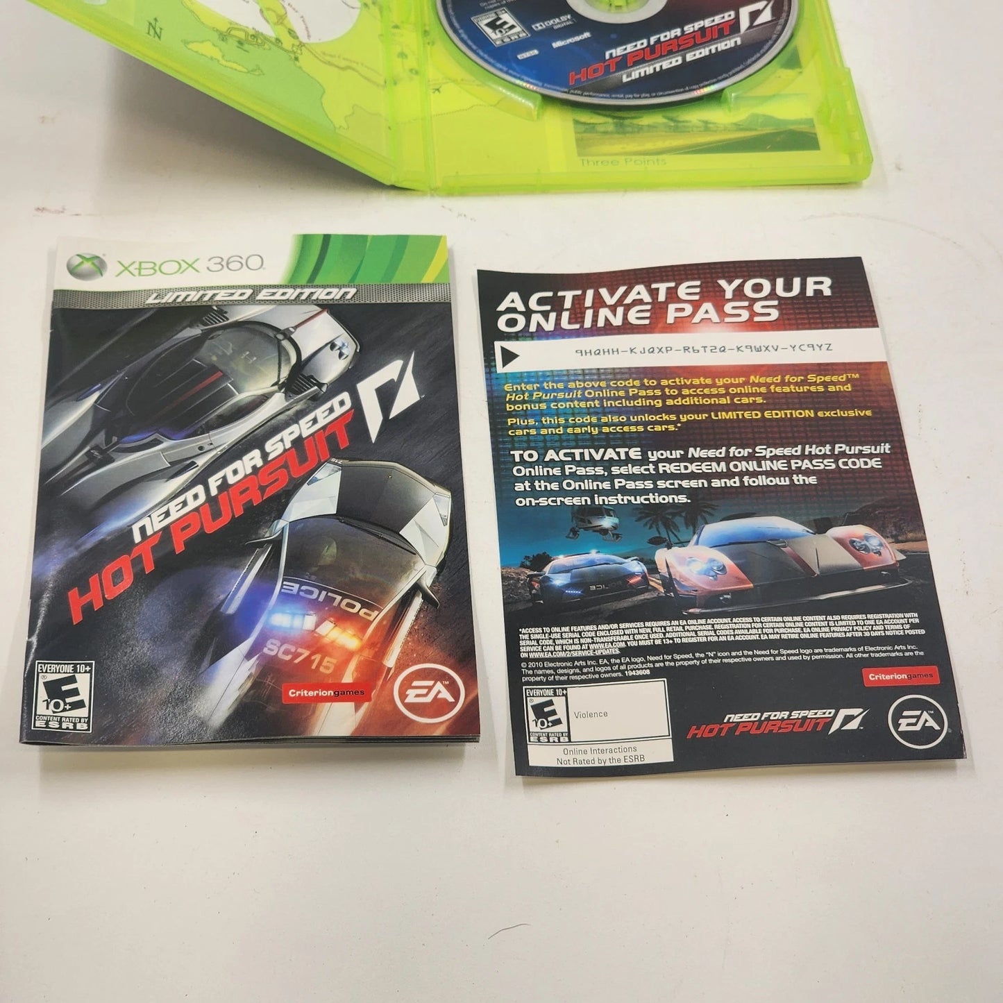 Need for Speed Hot Pursuit Microsoft Xbox 360 2010 Limited Edition Racing Game