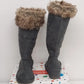 UGG Karyn Black Suede Knee High Winter Boots Womens 8