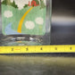 Anchor Hocking Nina Farm Scene Sheep Glass Canister Blue Lid 1982 Vintage