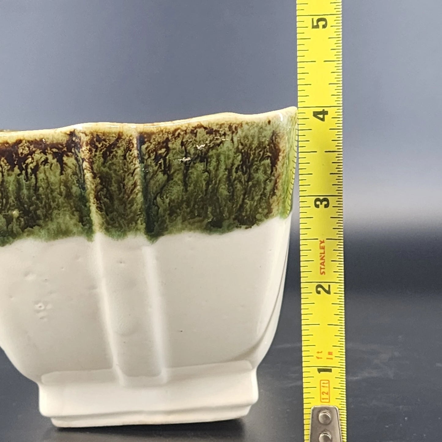 Vintage McCoy Pottery Rectangular Planter Green Drip Glaze MCM