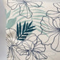 Decorative Down Throw Pillow 20"x20" White Green Embroidered Floral Leaf Pattern