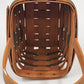 Longaberger Handwoven Basket Green Stripes Vintage 1993 Wood Handle 7"x5"