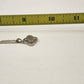 Silver Tone Chain with Pave Rhinestone Clover Shaped Pendant Long Necklace 9.5"