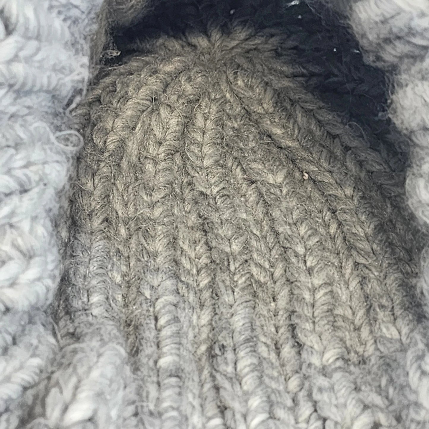 Chunky Knitted Beanie Hat Cool Grey Handcrafted Style Winter Watch Cap Unisex
