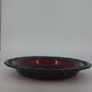 Avon Cape Cod Ruby Red Glass Pie Plate Scalloped Serving Dish 10.75" Rosette Vtg