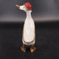 Tii Collections Santa Hat Duck Figurine Carved Wood White 7" Christmas Decor