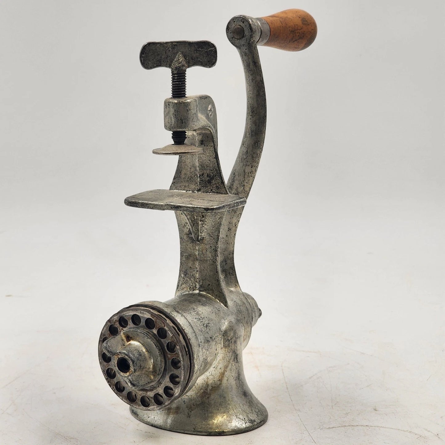 Economy No 10 Cast Iron Meat Grinder 3 Heads Hand Crank Table Clamp