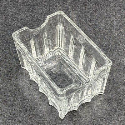Libbey Sweetener Sugar Packet Holder Ribbed Glass Vintage Clear Caddy 3.5"x2.75"