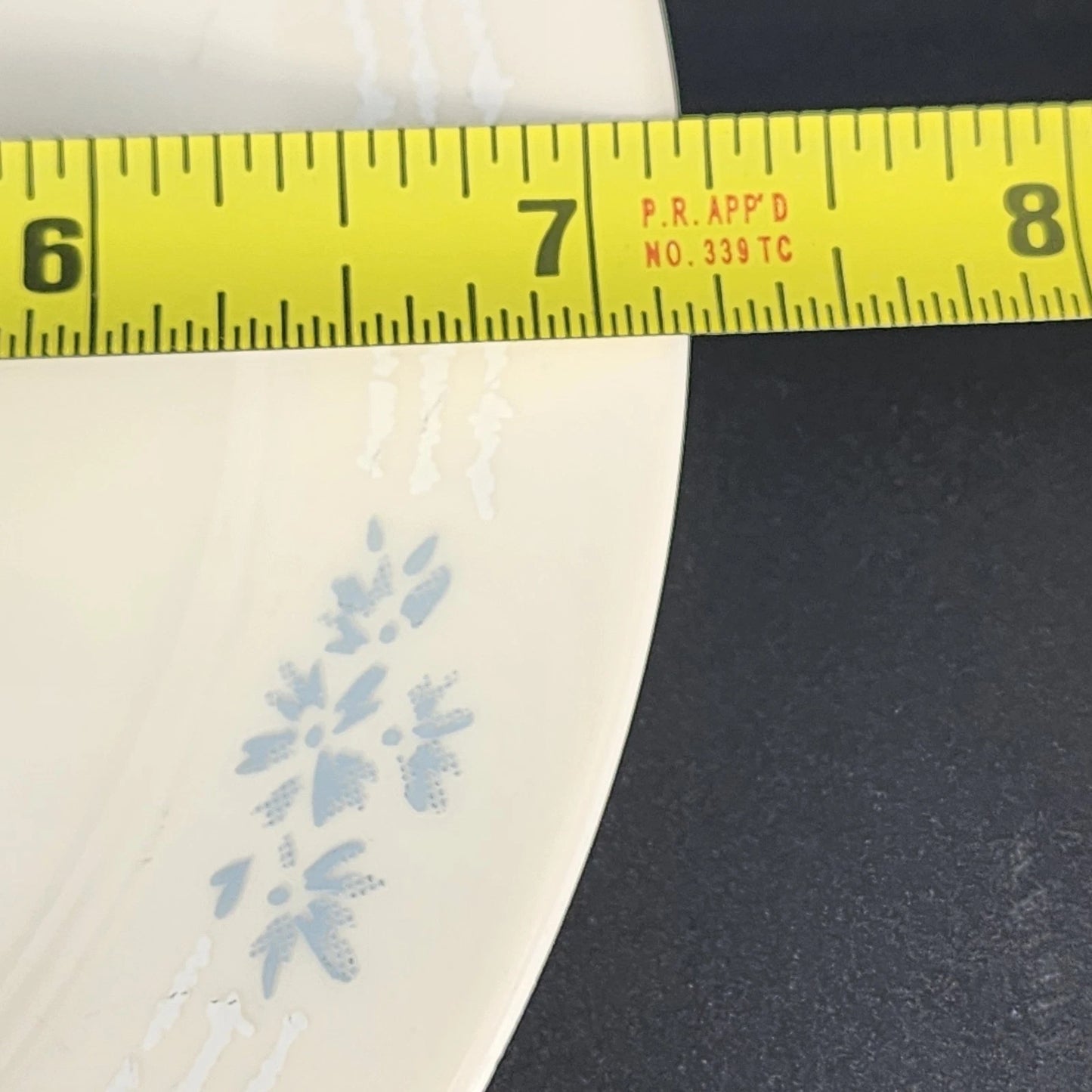 Corelle Blue Lace Bouquet 7.25 Inch Plates Set of 7 Vintage