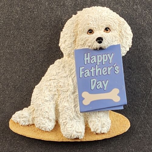 Bichon Frise Refrigerator Magnet Happy Father's Day Dog Figure Willabee Ward MBI