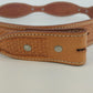Brown Leather Basketweave Ranger Belt No Buckle 1.5" Marked 38 Vintage JJ Stamp