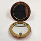 Guilloche Enamel Compact Hot Pink Red Mirror Brass Rim West Germany