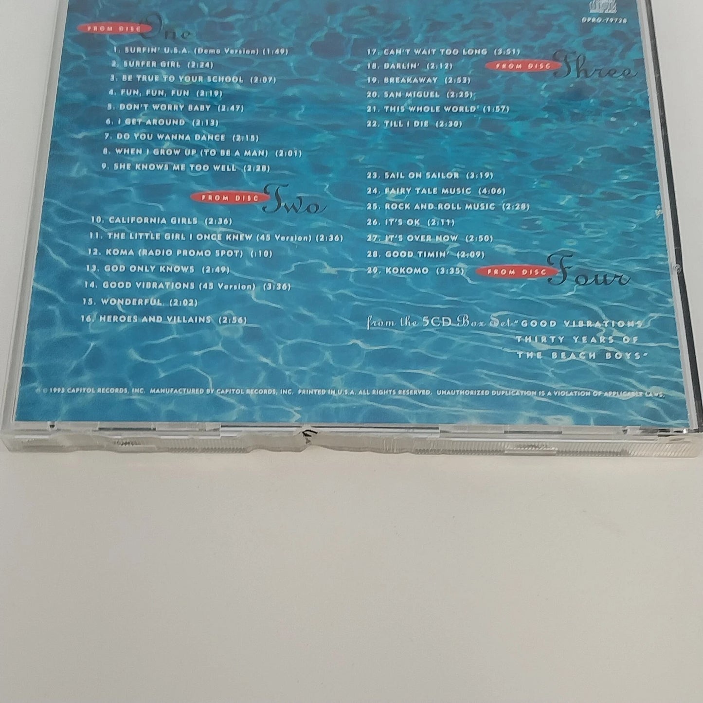 Beach Boys Good Vibrations 30 Years Promo Sampler CD 1993 DPRO-79728 USA