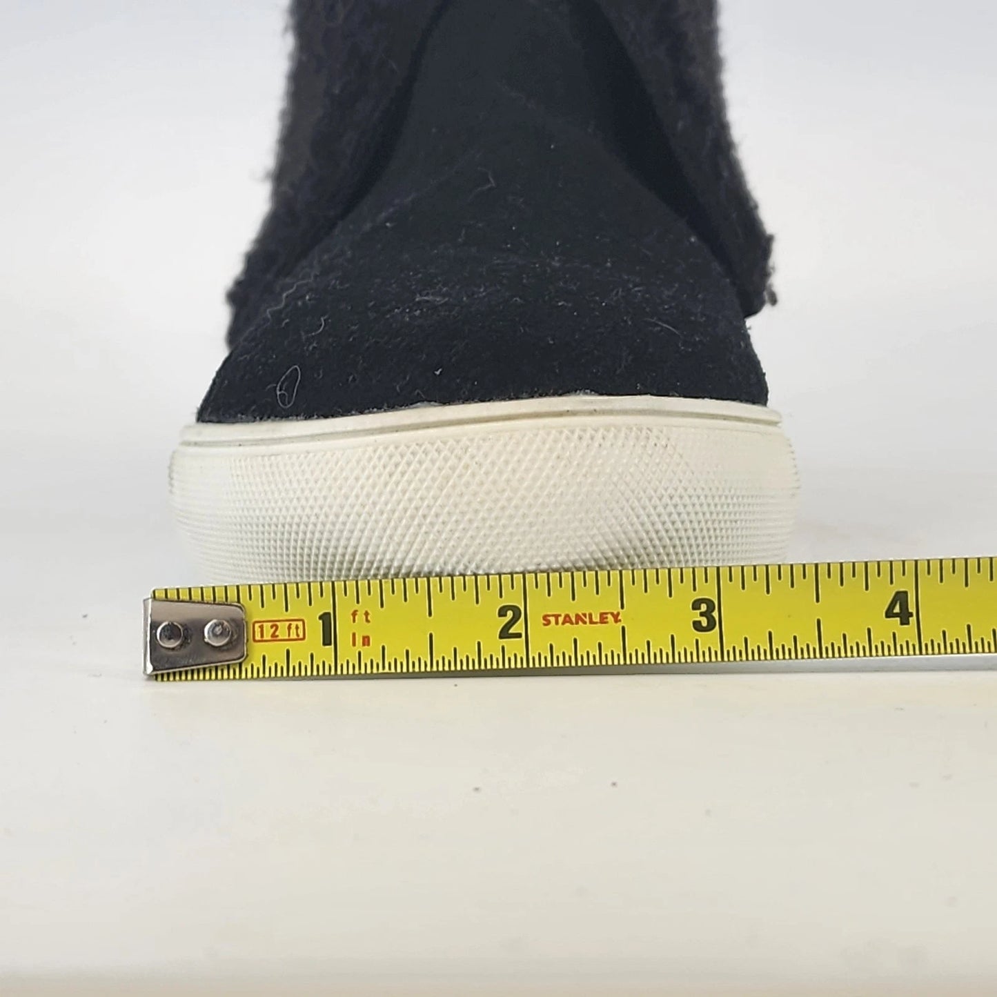 Serra Black Suede Sneaker Booties Women’s 9 Faux Fur Lined Casual Shoes