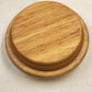 Clear Glass Storage Jar Teak Mushroom Wood Lid Airtight Rubber Seal 4"d x 4.5"h