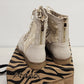 Anna Clayton Ankle Boots Beige Crochet Lace Up Zip Back Women’s 8 with Box
