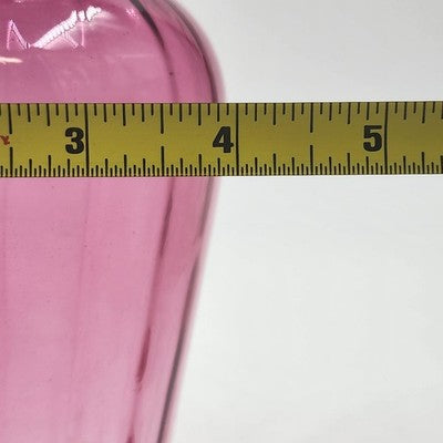 Vintage Pilgrim Cranberry Ribbed Art Glass Vase | 6” Tall | Hand-Blown Scalloped Rim Vase | Made in USA | Mid-Century Decor Accent