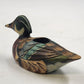 Mallard Duck Decoy Candle Holder Hand Painted Wooden 5.5" Rustic Philippines Vtg