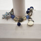 Kenneth Cole Silver Tone Blue White Snowman Christmas Winter Charm Bracelet
