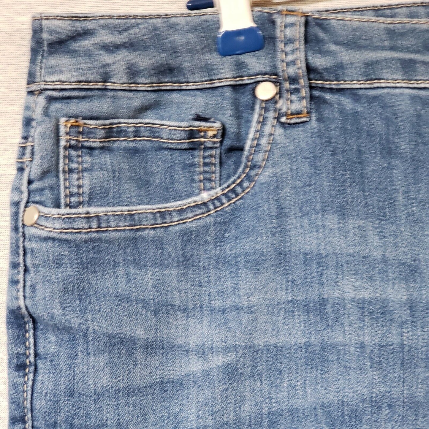 Christopher Banks Distressed Denim Jeans Size 14 Blue Stretch Embellished Women