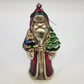 Large Santa Blown Glass Christmas Ornament Hand Painted Red Green Gifts & Tree