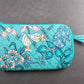 Wristlet Block Wallet Zip Vera Bradley Peacock Garden Blue Wrist Strap 7.5 RFID