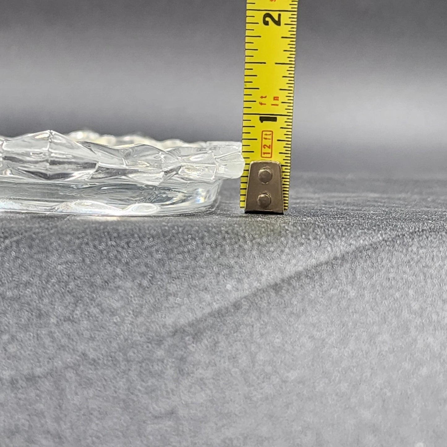 Fostoria Cubist Pattern American 3 Pc Set Clear Creamer Sugar Underplate Vintage