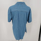 Very Important Pieces Women Denim Embroidered Whimsical Shirt Short Sleeve Large