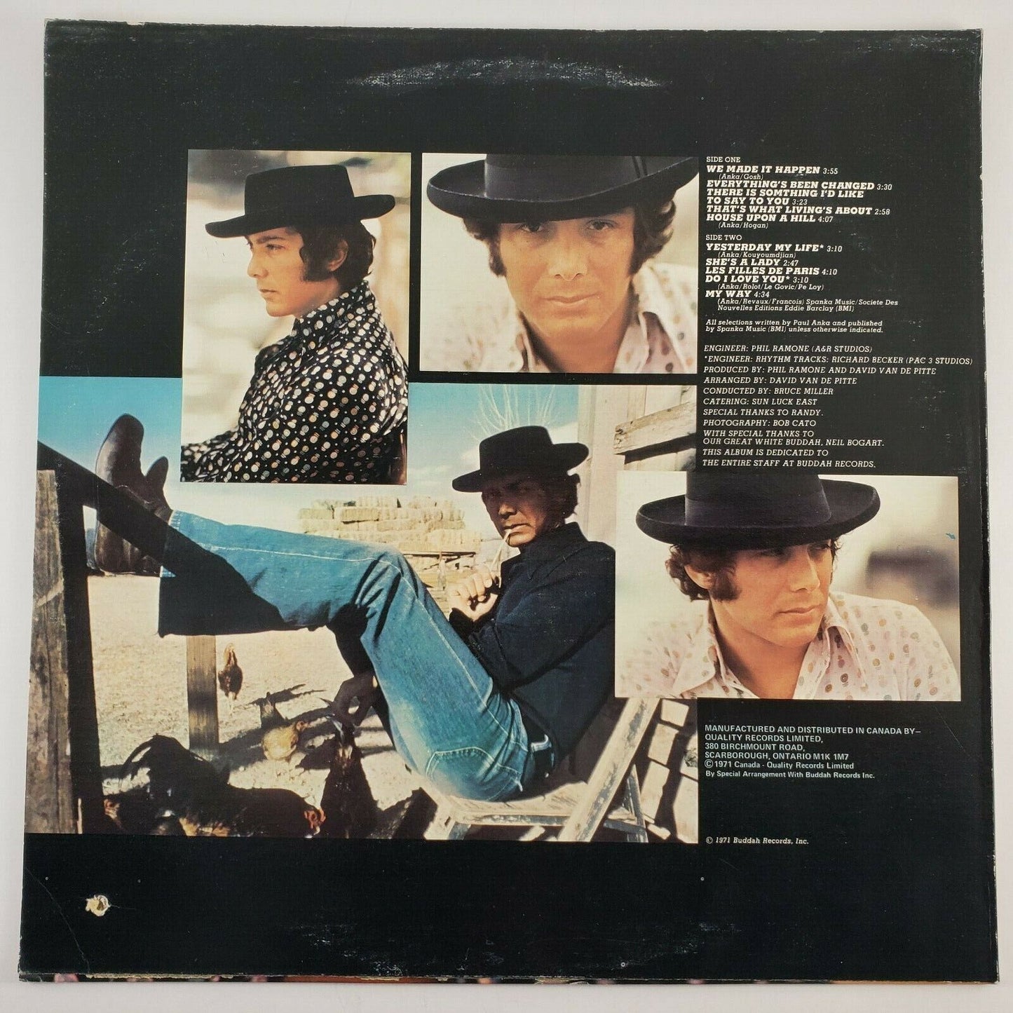 Paul Anka Self Titled Vinyl LP Record BM827 Birchmont Records Stereo 1971 Promo