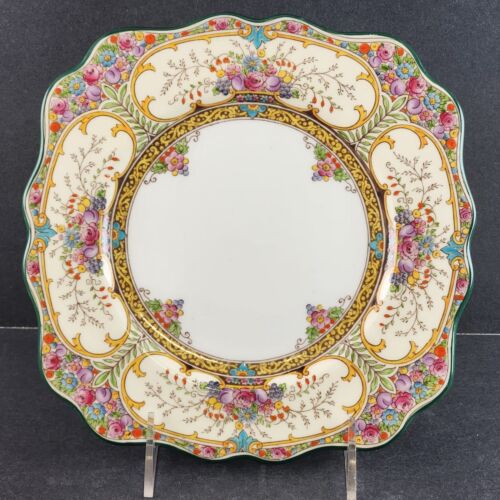 Wedgwood St Austell China Square Luncheon Plate Multicolor 8.25" Vintage England